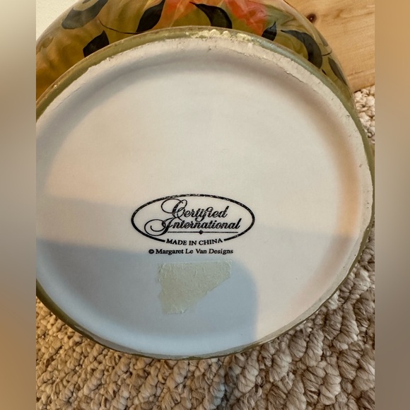 Hand-Painted Floral Ceramic Pitcher - Picture 3 of 4